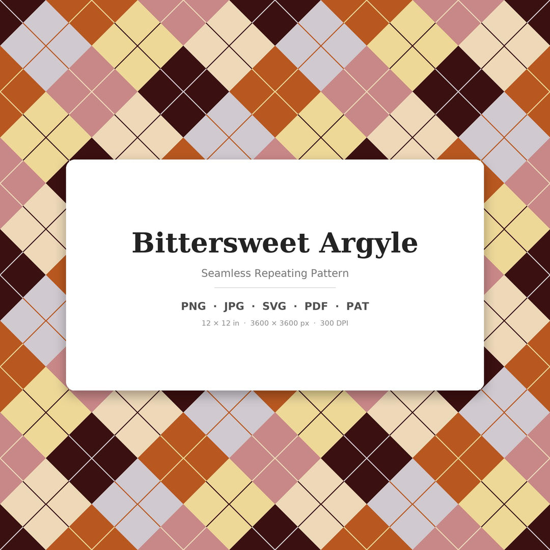 Bittersweet Argyle Digital Paper for Nostalgic Craft Projects, Seamless Muted Diamond Grid for Fabric and Scrapbooking