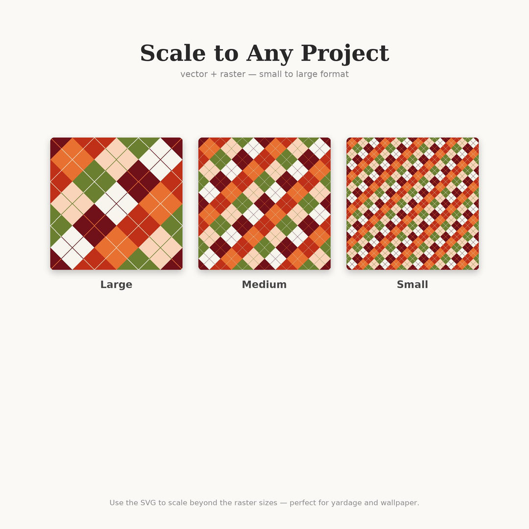 Blood Orange Argyle Digital Paper for Citrus Craft Projects, Seamless Vibrant Diamond Check for Fabric and Scrapbooking
