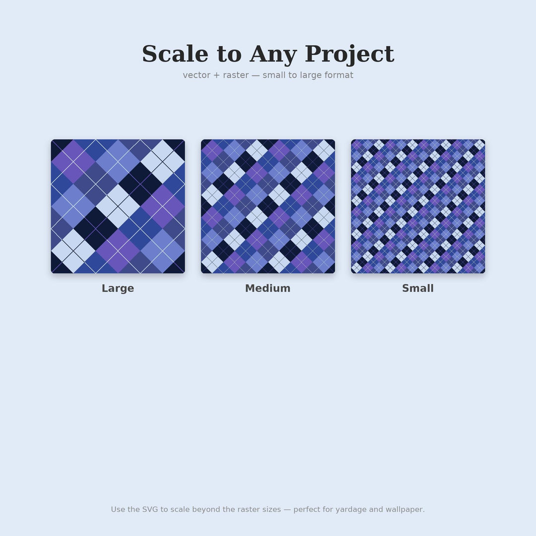 Blue Hour Argyle Digital Paper for Twilight Craft Projects, Seamless Dusk Diamond Lattice for Fabric and Scrapbooking