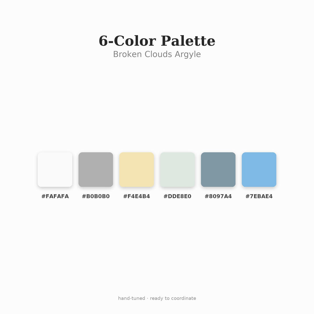 Broken Clouds Argyle Seamless Pattern | Multi-Color Fabric Design (Digital Download)