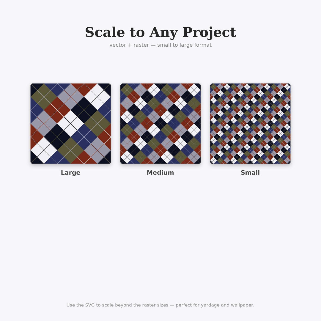 Brooding Argyle Seamless Pattern | Multi-Color Fabric Design (Digital Download)
