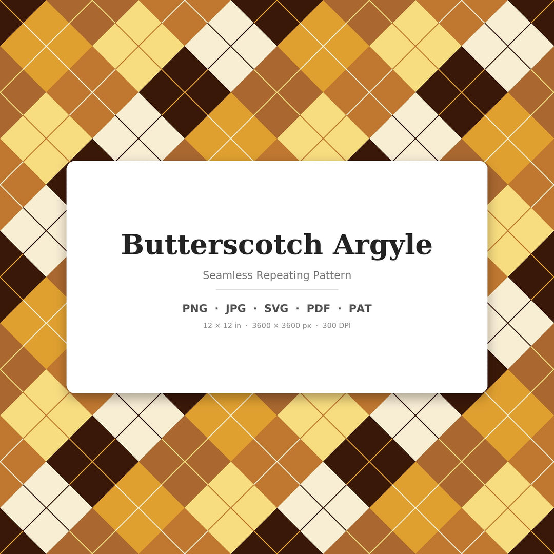 Butterscotch Argyle Seamless Pattern | Digital Paper, Fabric Design (png, jpg, svg, pdf, pat)