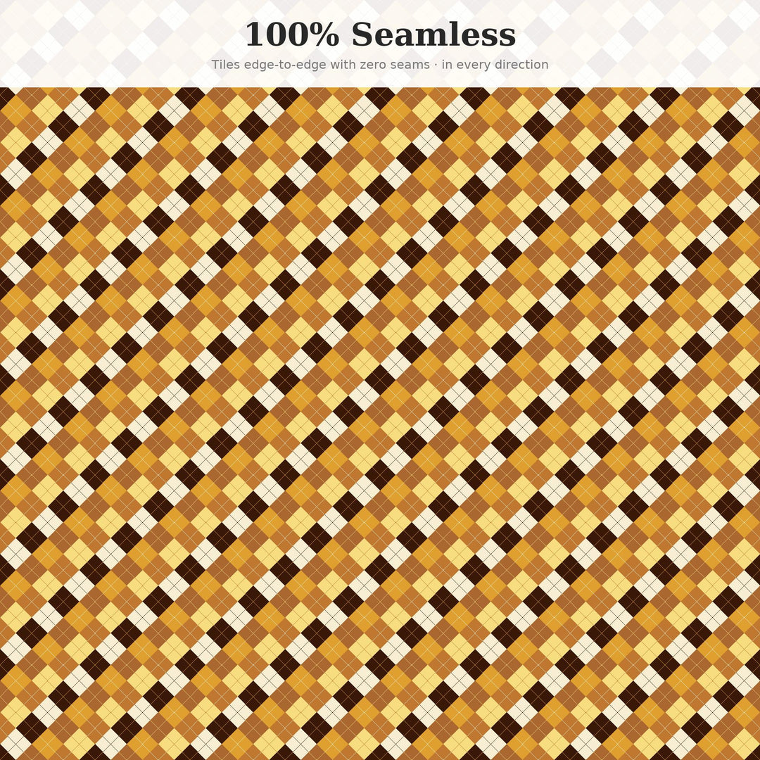 Butterscotch Argyle Seamless Pattern | Digital Paper, Fabric Design (png, jpg, svg, pdf, pat)