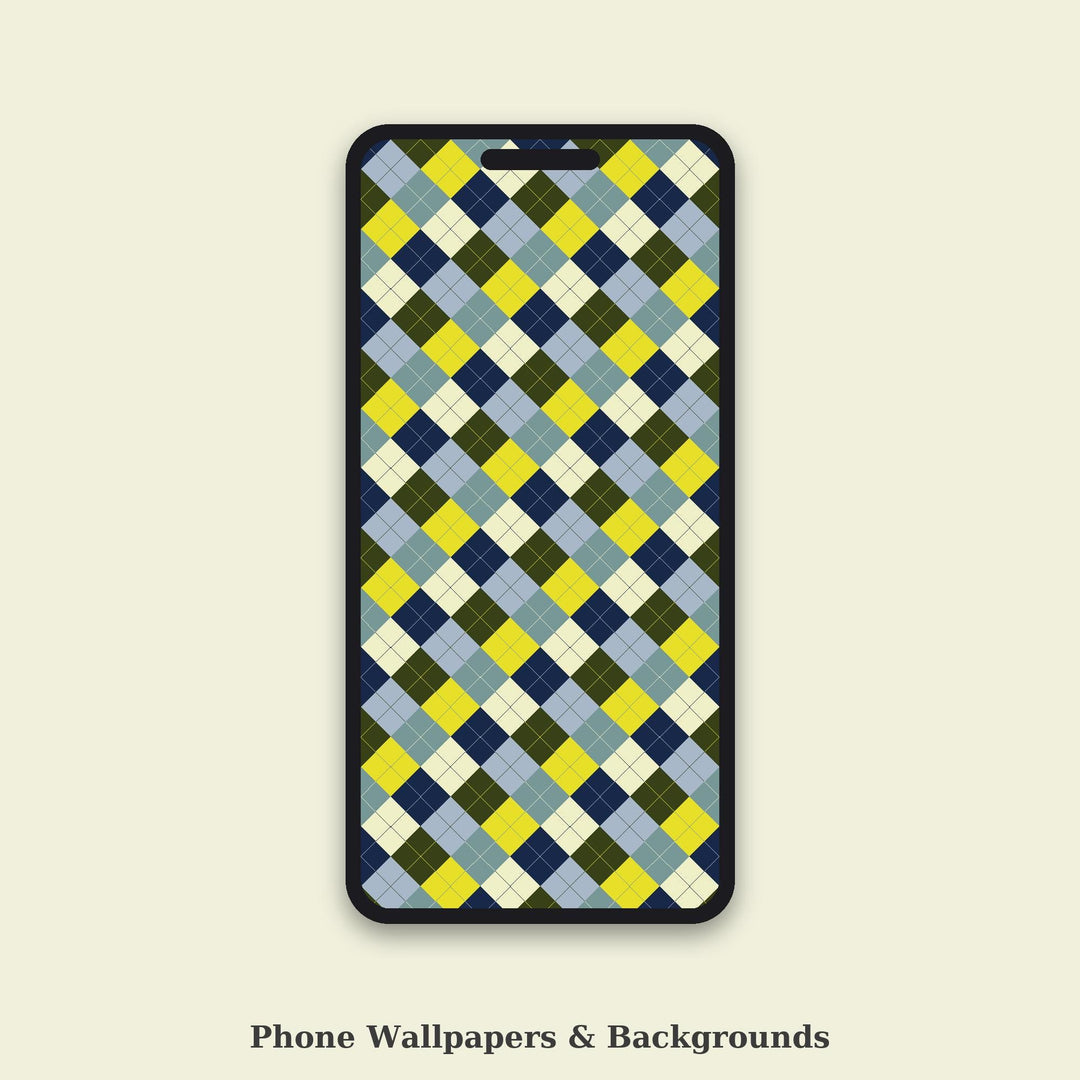 Calm Before The Storm Argyle Seamless Pattern | Multi-Color Fabric Design (Digital Download)