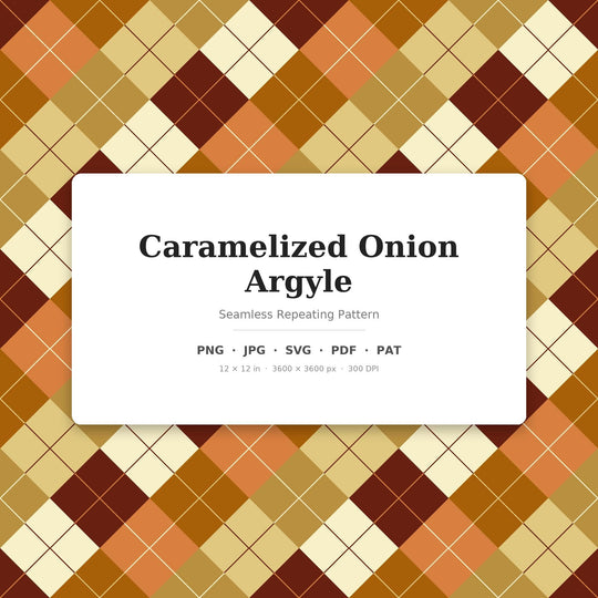 Caramelized Onion Argyle Seamless Pattern | Multi-Color Knitwear Digital Paper (Digital Download)