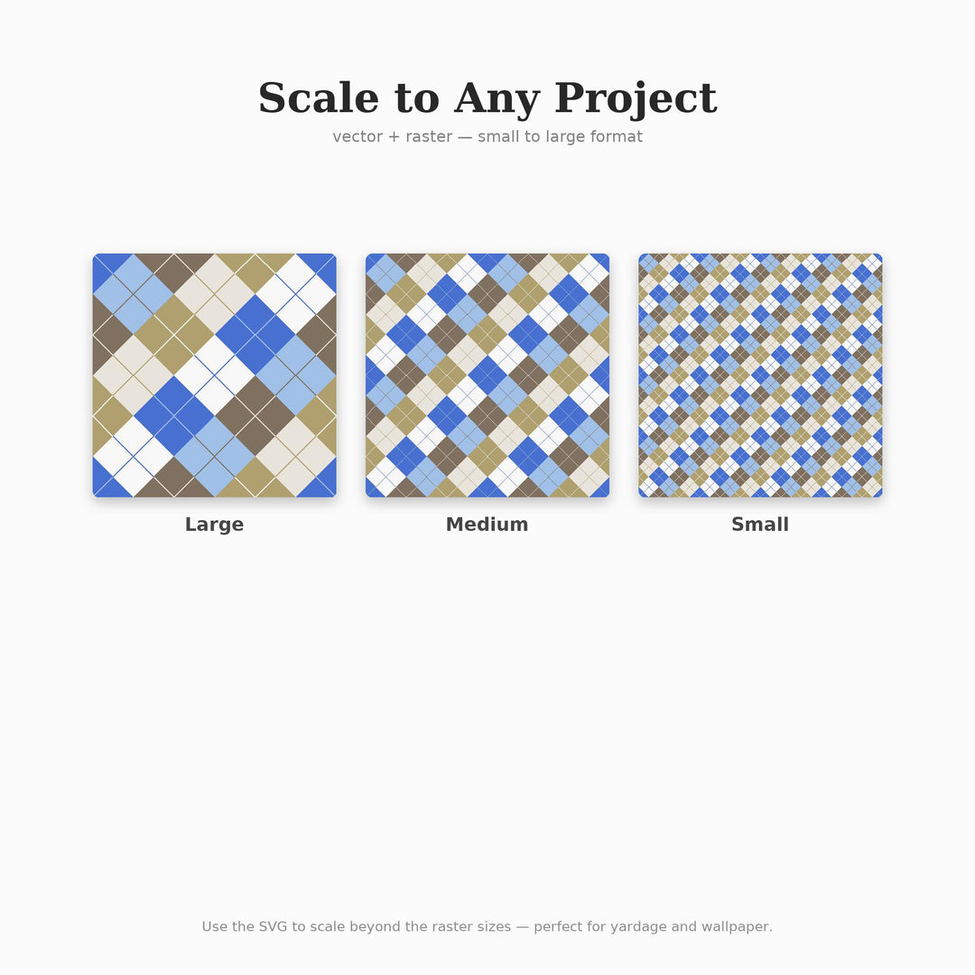 Casablanca Argyle Seamless Pattern | Multi-Color Fabric Design (Digital Download)