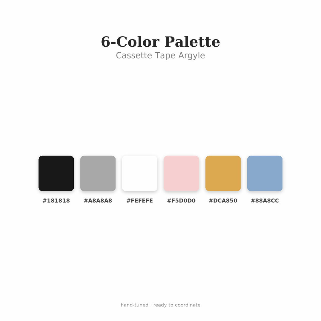 Cassette Argyle Seamless Pattern | Multi-Color Cassette Tape Argyle | .png .jpg .svg .pdf .pat | Digital Paper | Fabric & Surface Design