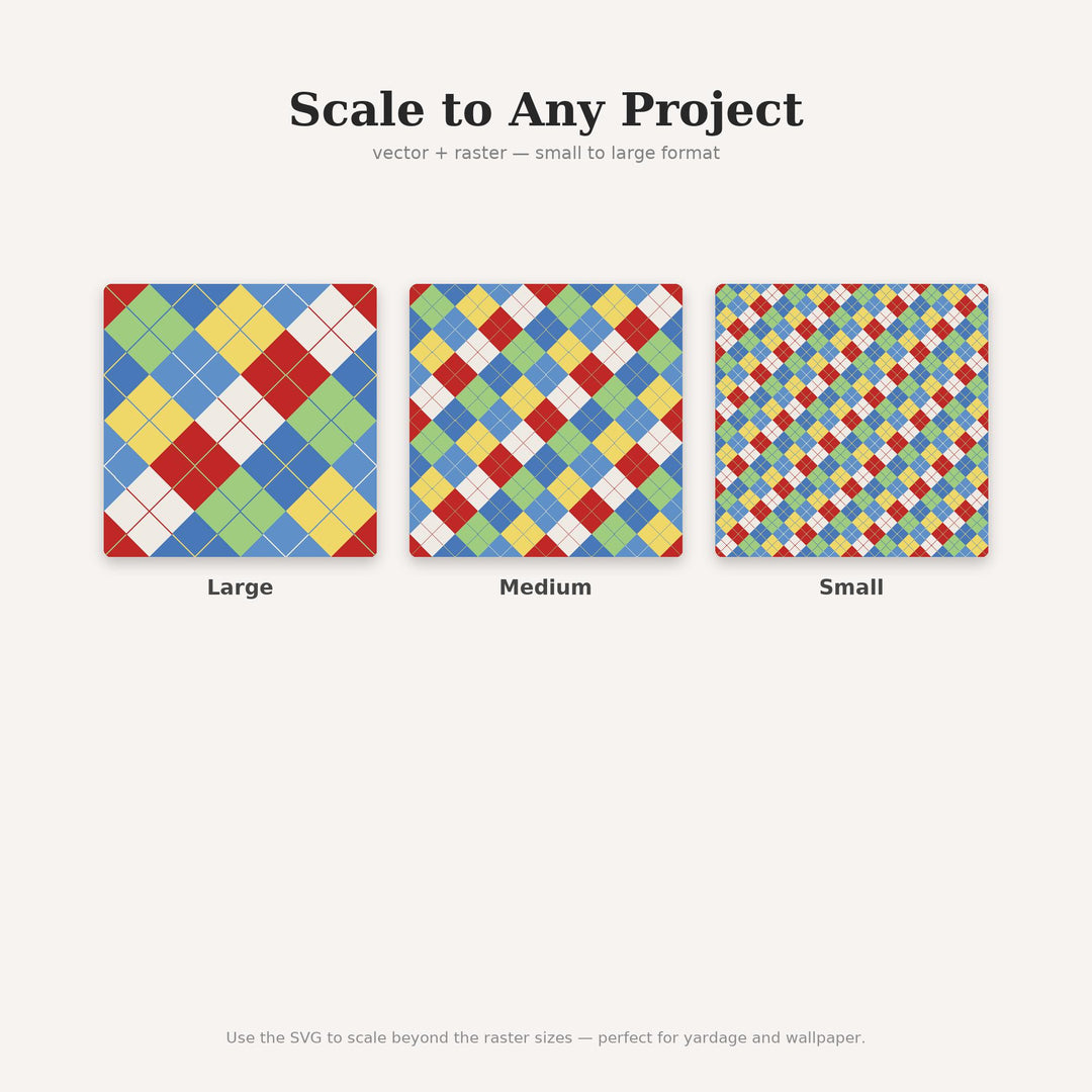 Catharsis Argyle Seamless Pattern | Multi-Color Fabric & Surface Design (Digital Download)