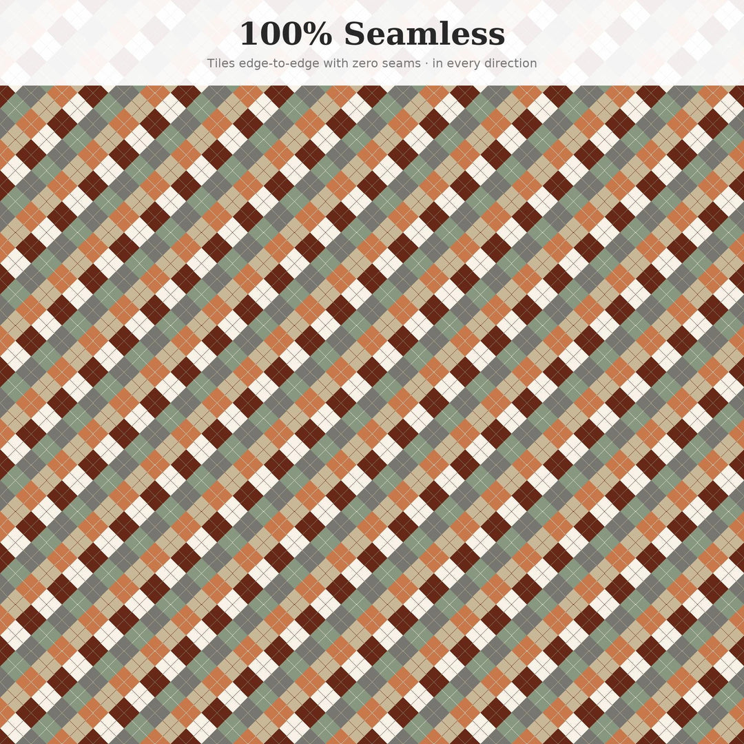 Ceramic Argyle Seamless Pattern | Multi-Color Ceramic Studio Morning Argyle | .png .jpg .svg .pdf .pat | Digital Paper