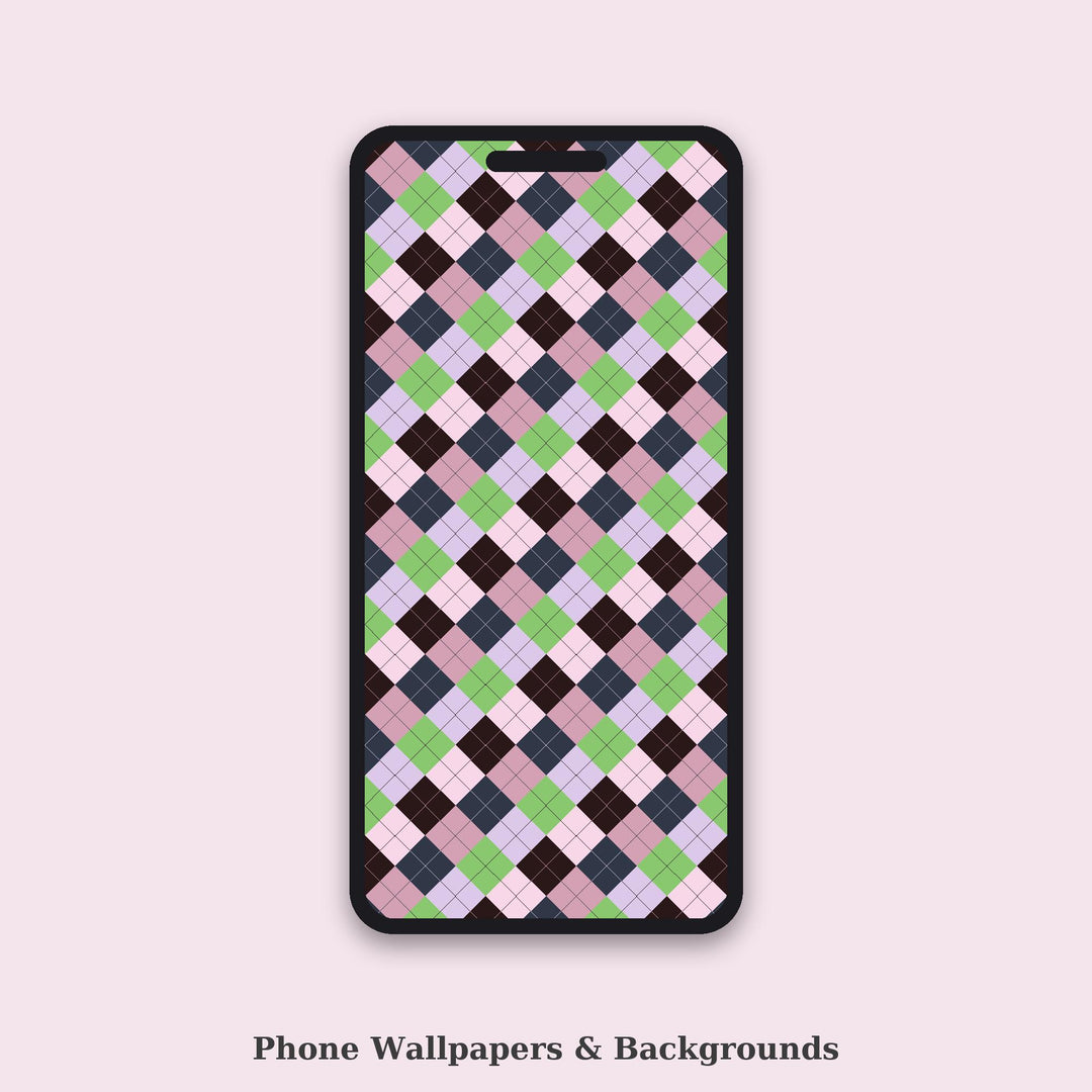 Cherry Blossom Storm Argyle Seamless Pattern | Digital Download (png, jpg, svg, pdf, pat)