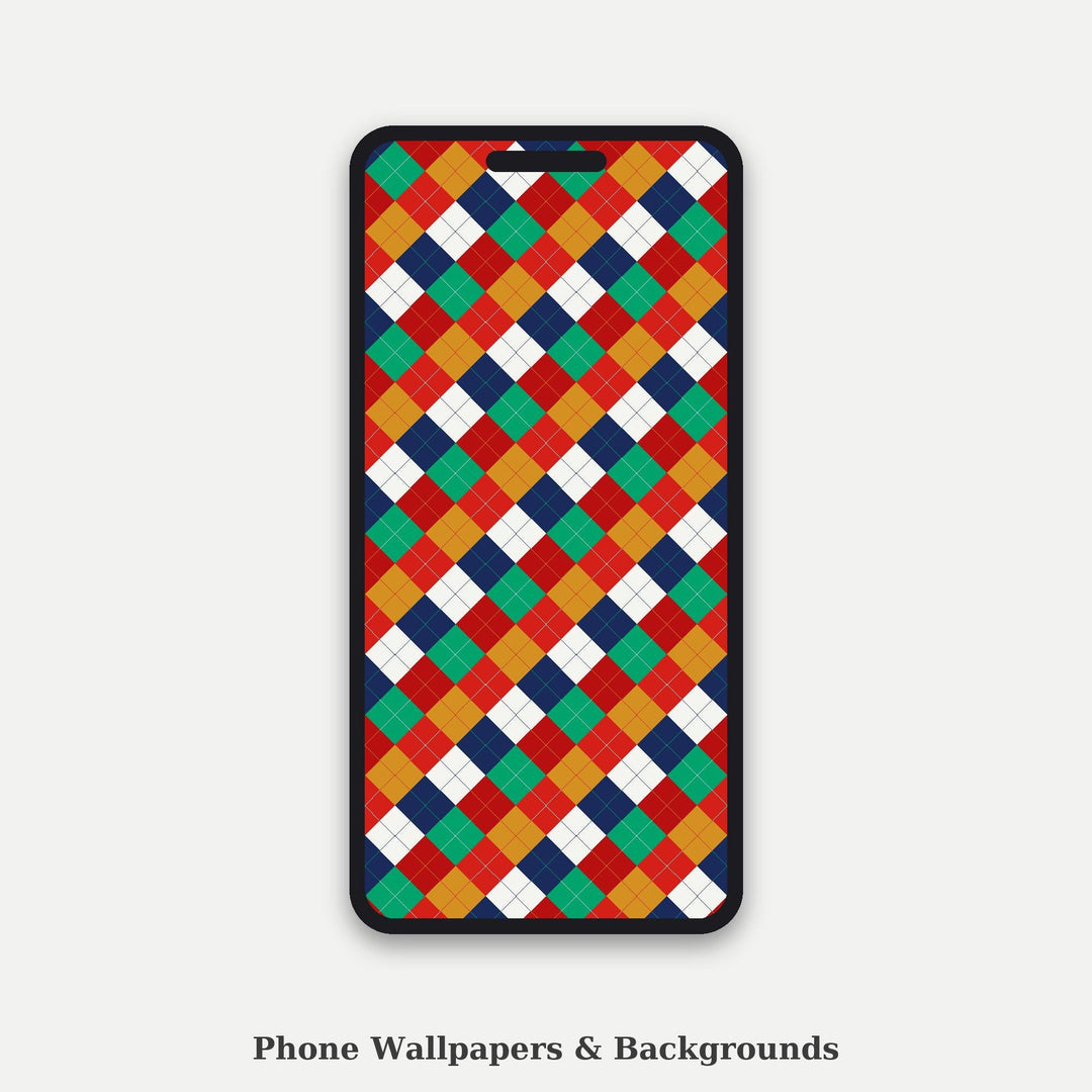 Chinese Dynasty Argyle Seamless Pattern | Multi-Color Fabric Design (Digital Download)