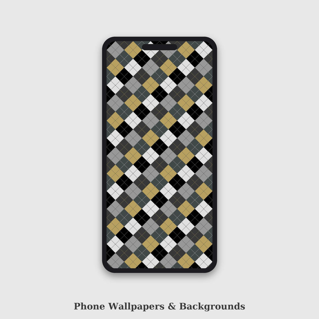 Cinema Noir Argyle Seamless Pattern | Multi-Color Digital Paper (Digital Download)