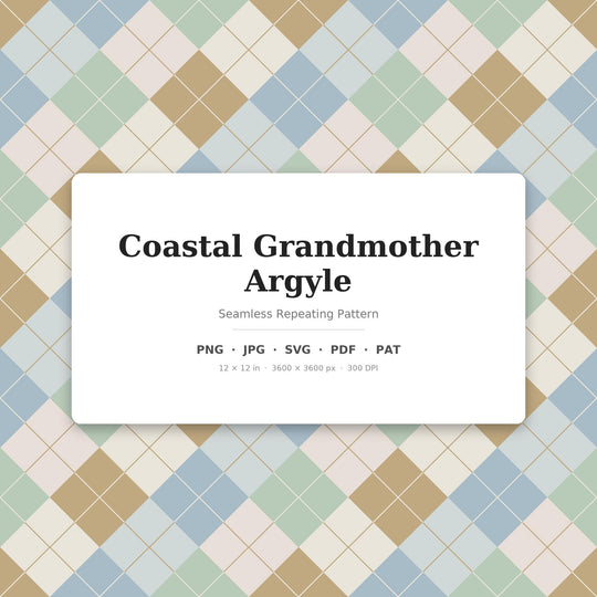 Coastal Argyle Seamless Pattern | Multi-Color Coastal Grandmother Argyle | .png .jpg .svg .pdf .pat | Digital Paper