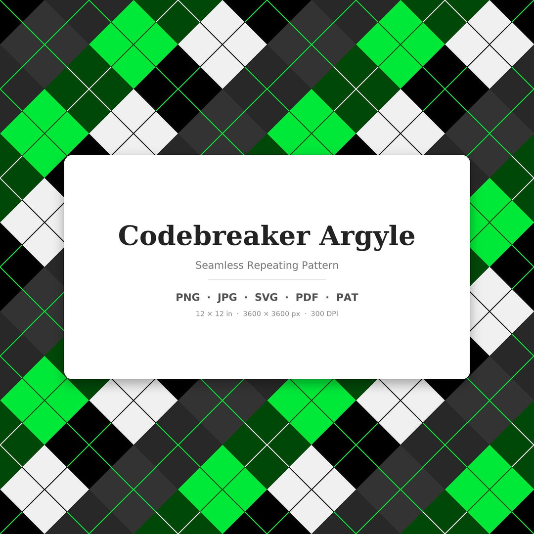 Codebreaker Argyle Seamless Pattern | Multi-Color Codebreaker Argyle | .png .jpg .svg .pdf .pat | Digital Paper | Fabric & Surface Design