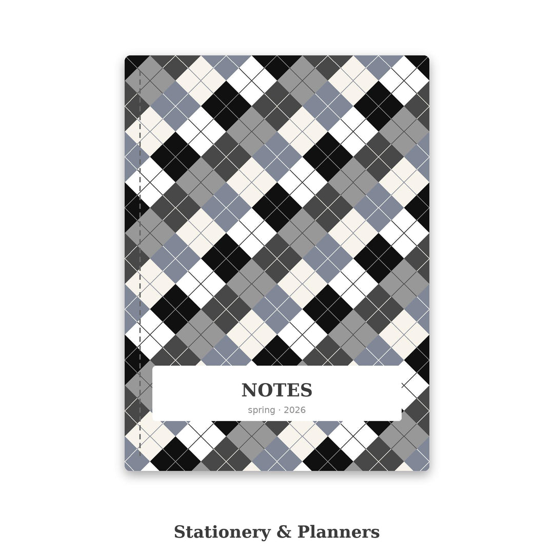 Copenhagen Grey Argyle Seamless Pattern | Fabric, Surface Design (Digital Download)