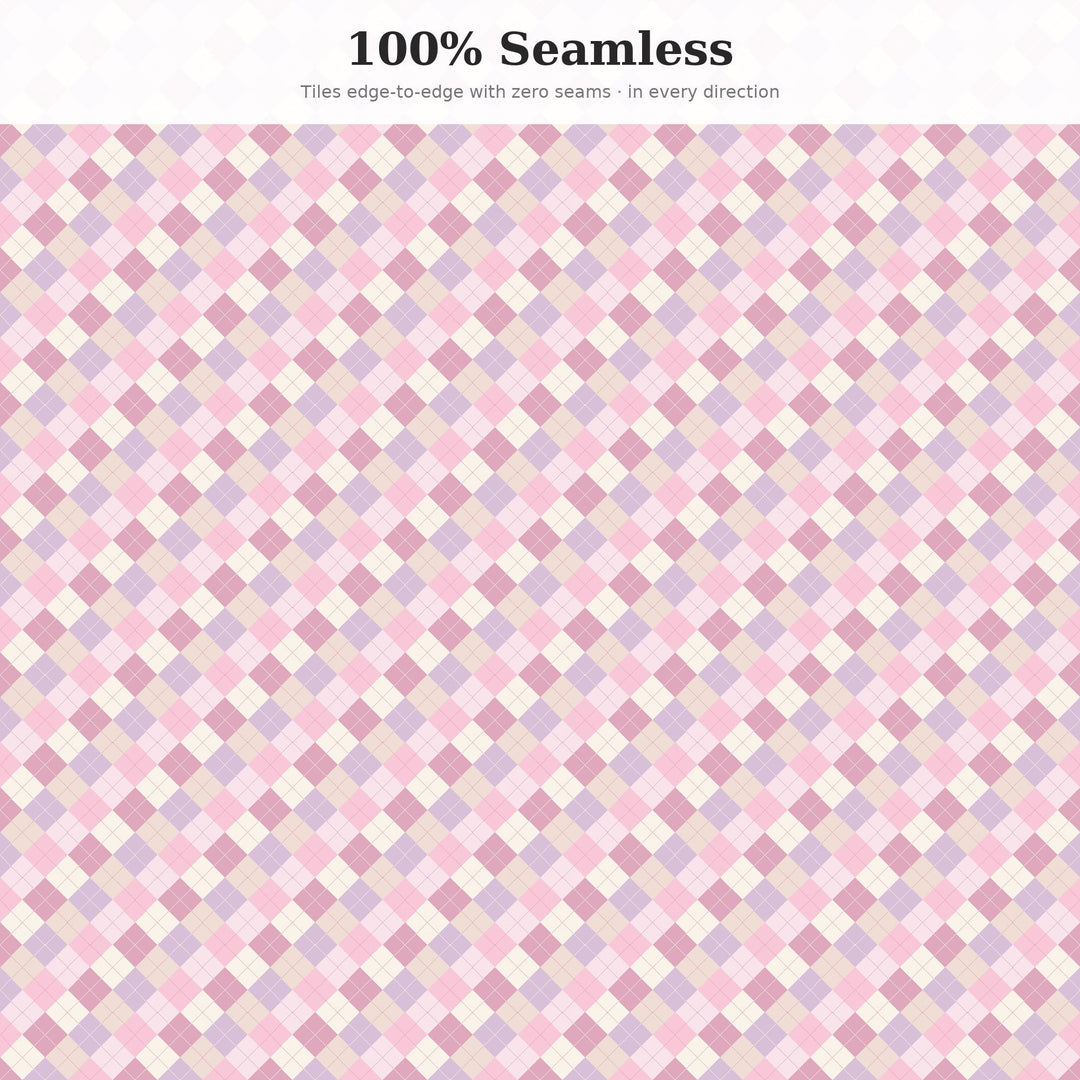 Coquette Bow Pink Argyle Seamless Pattern | Digital Paper (png, jpg, svg, pdf, pat)