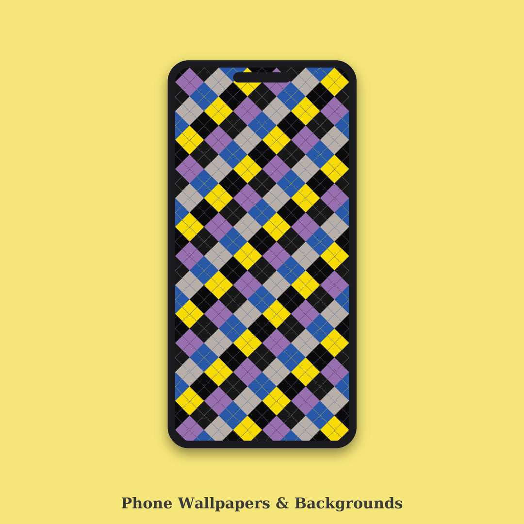 Dadaism Argyle Seamless Pattern | Multi-Color Fabric Design (Digital Download)