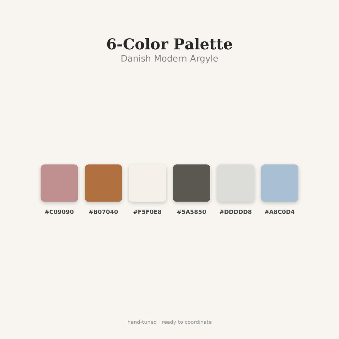 Danish Modern Argyle Seamless Pattern | Multi-Color Fabric Design (Digital Download)