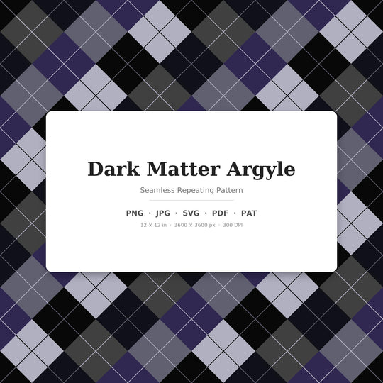 Dark Matter Argyle seamless pattern set — main preview
