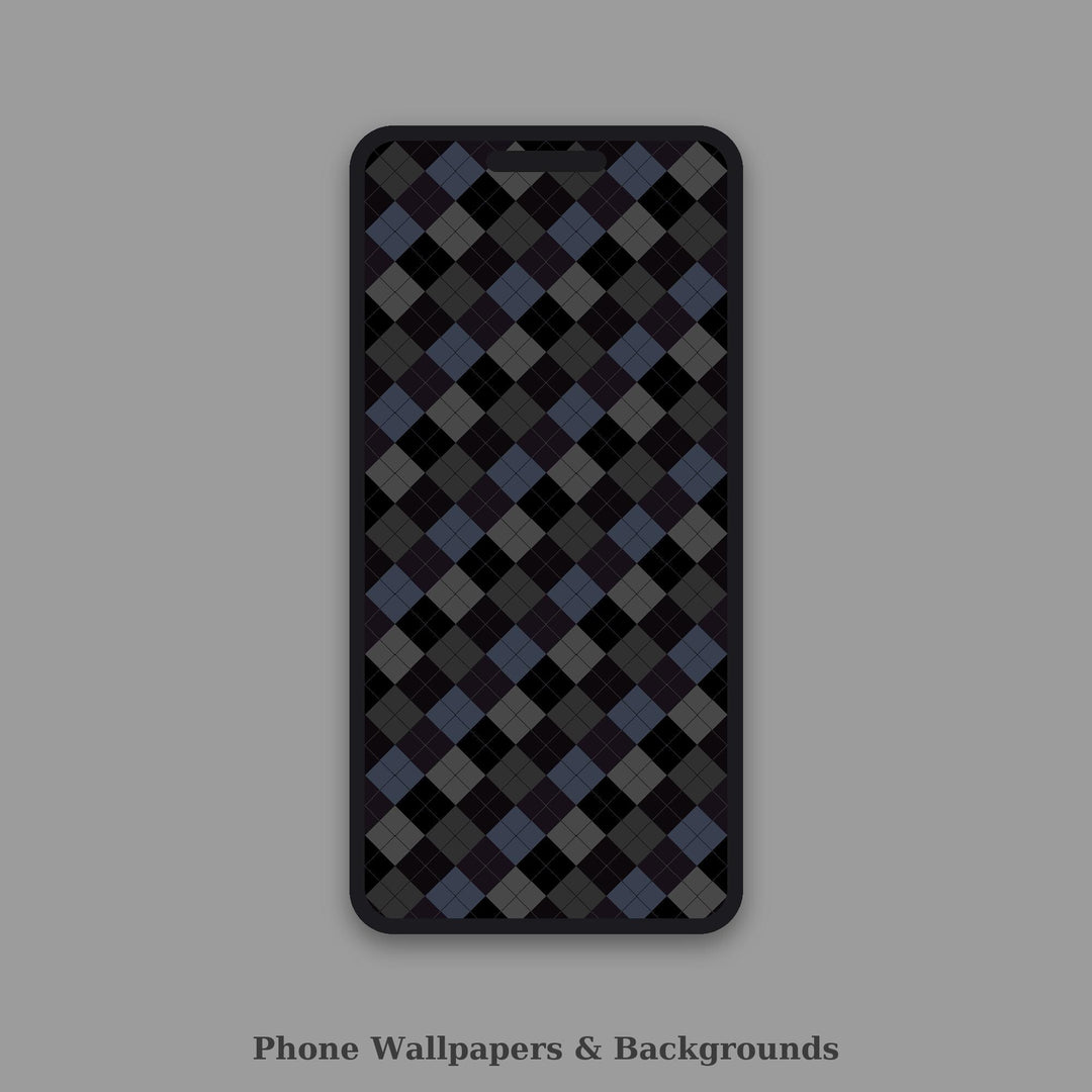 Dark Obsidian Argyle Seamless Pattern | Multi-Color Digital Paper (Digital Download)