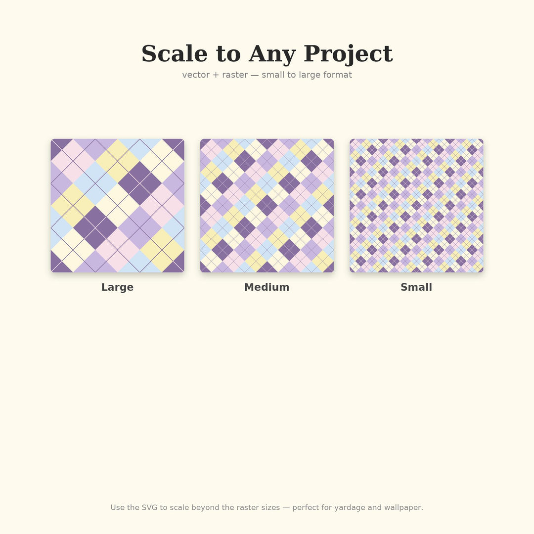 Daydream Argyle Seamless Pattern | Multi-Color Fabric Design (Digital Download)