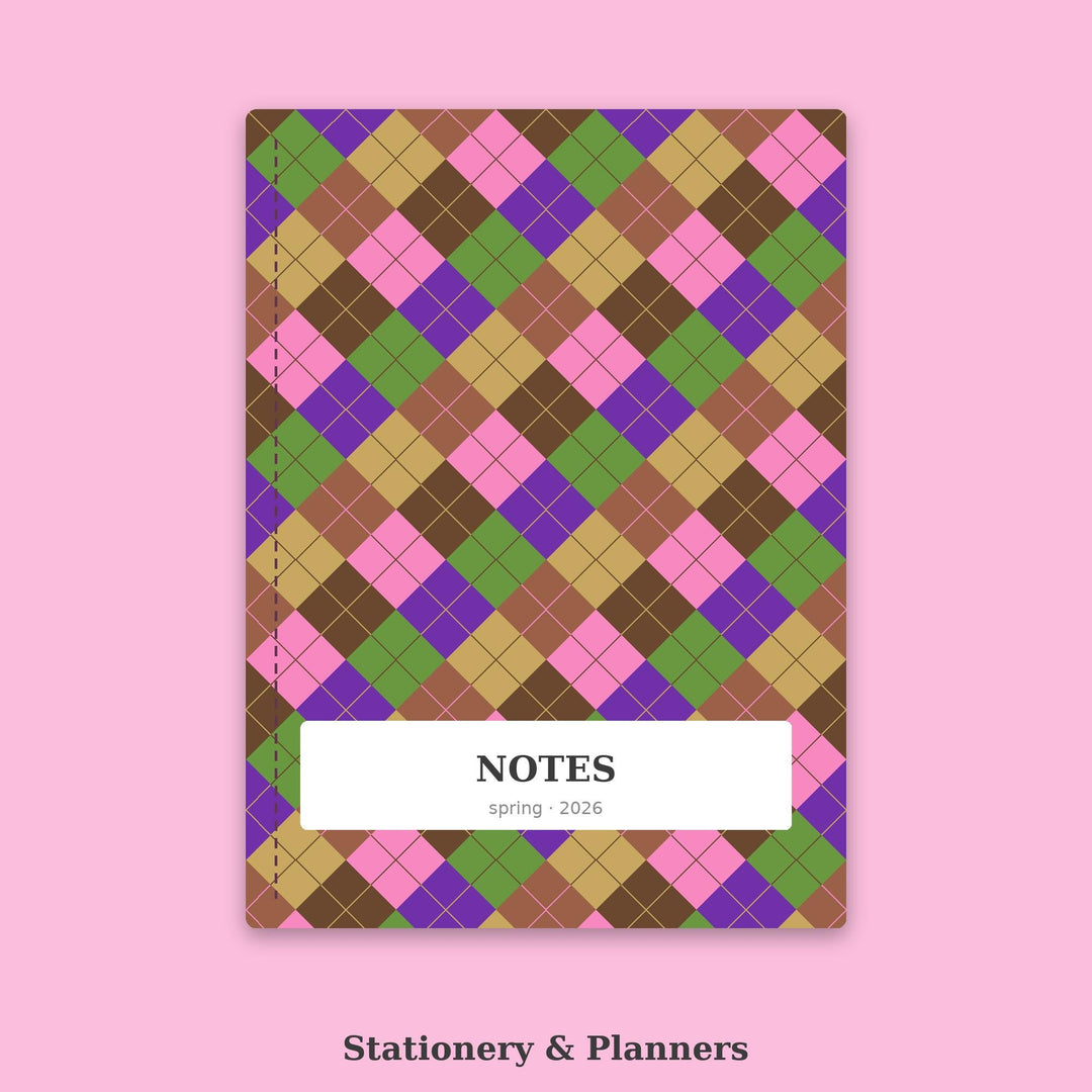 Desert Bloom Argyle Seamless Pattern | Multi-Color Fabric Design (Digital Download)