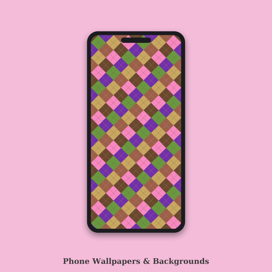 Desert Bloom Argyle Seamless Pattern | Multi-Color Fabric Design (Digital Download)