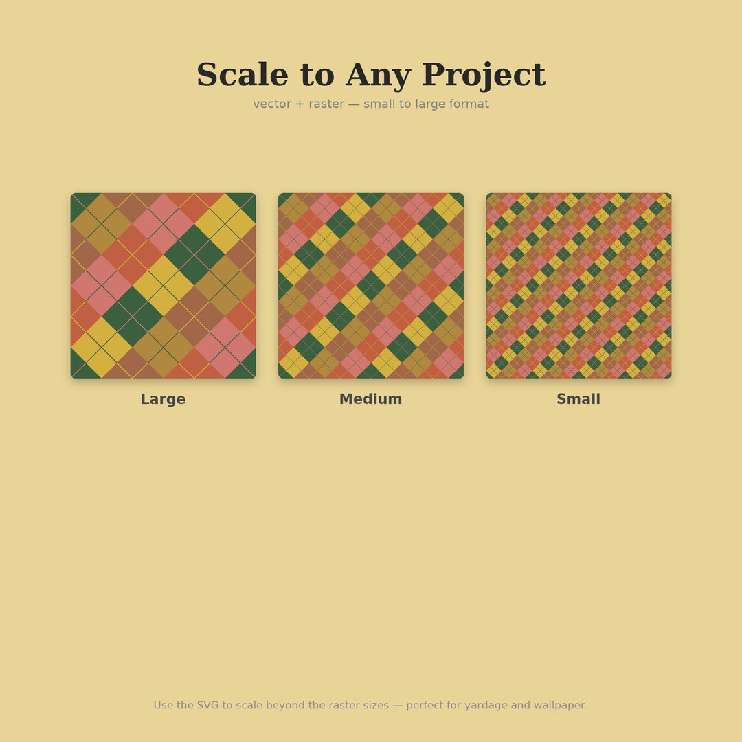 Desert Southwest Argyle Seamless Pattern | Multi-Color Fabric Design (Digital Download)