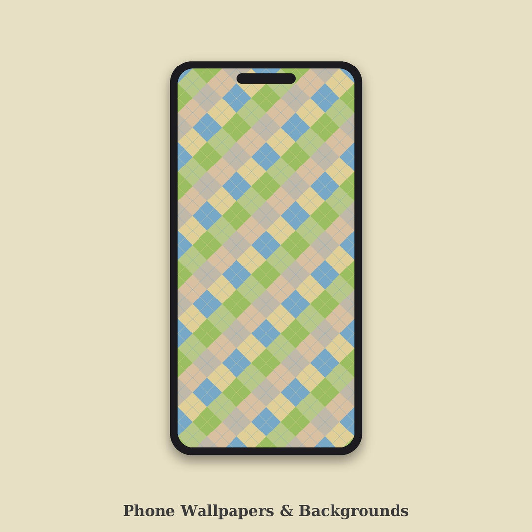Dune Grass Argyle Seamless Pattern | Multi-Color Fabric Surface Design (Digital Download)