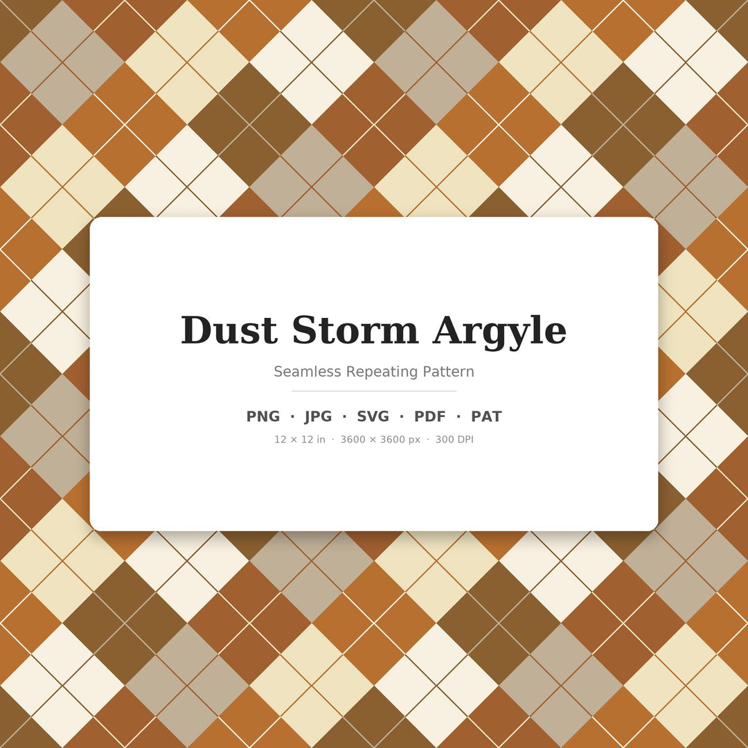Dust Storm Argyle Seamless Pattern | Multi-Color Fabric Design (Digital Download)