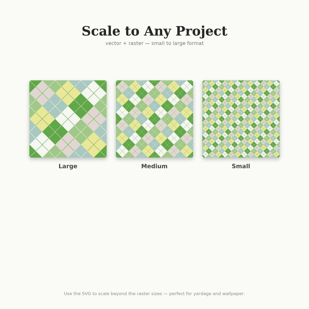 Eerie Calm Argyle Seamless Pattern | Multi-Color Fabric Design (Digital Download)