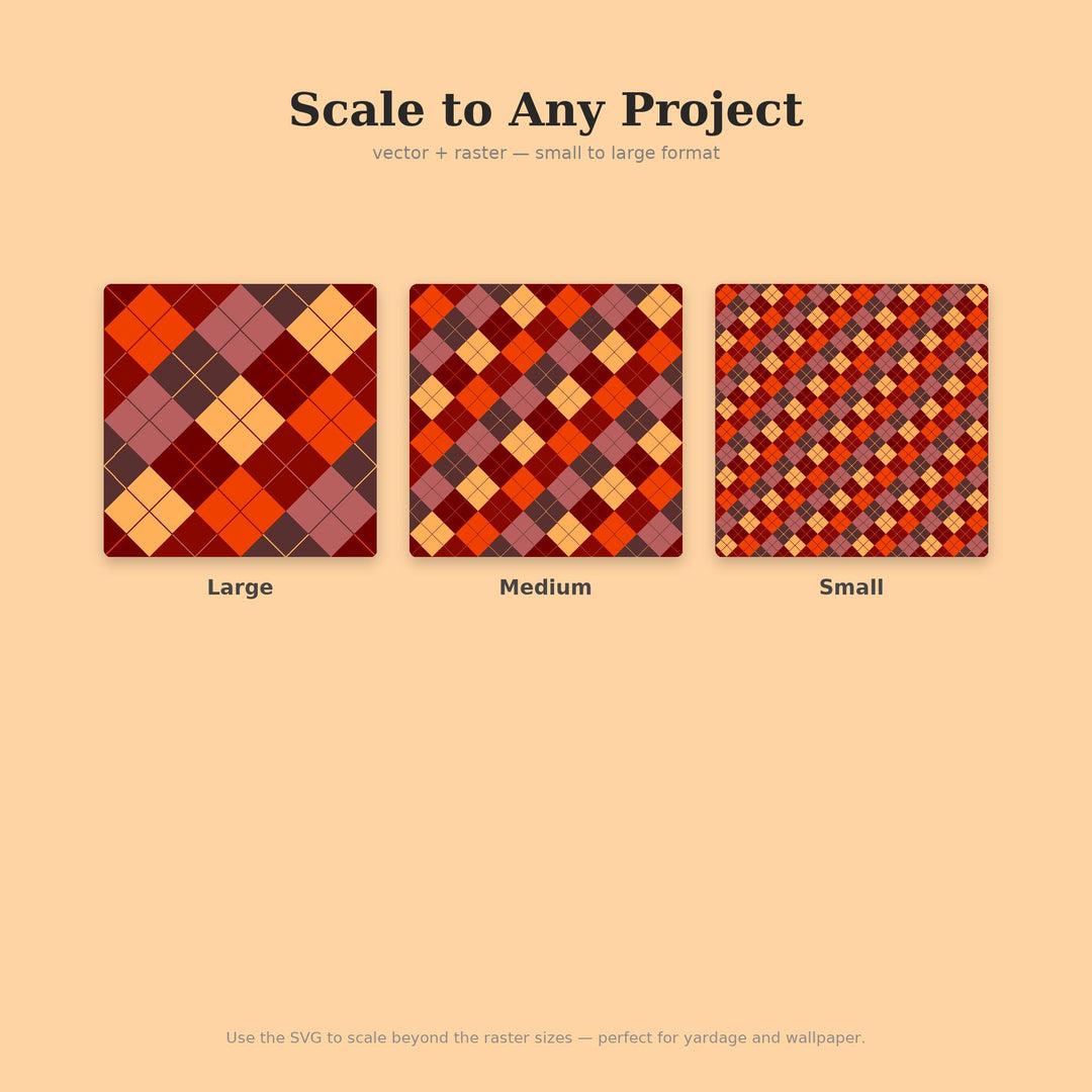 Ember Argyle Seamless Pattern | Multi-Color Ember Skies Argyle | .png .jpg .svg .pdf .pat | Digital Paper | Fabric & Surface Design