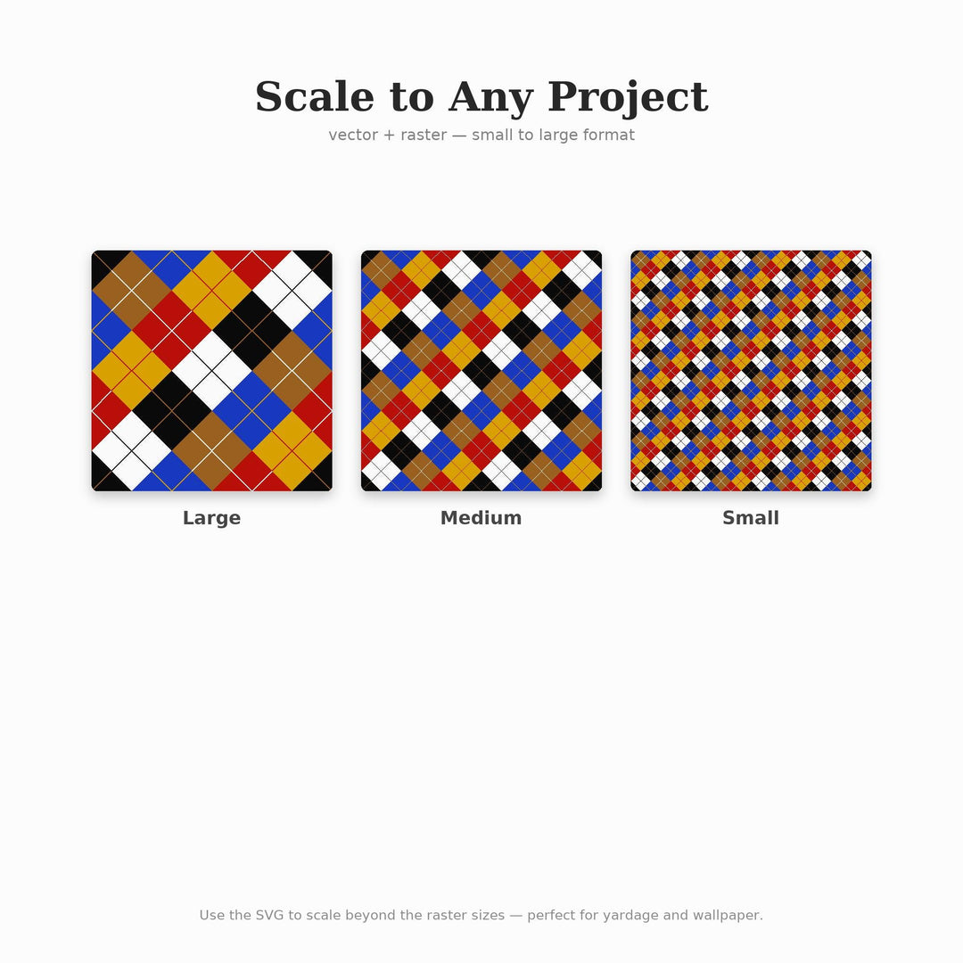 Empowered Argyle Seamless Pattern | Multi-Color Fabric Design (Digital Download)
