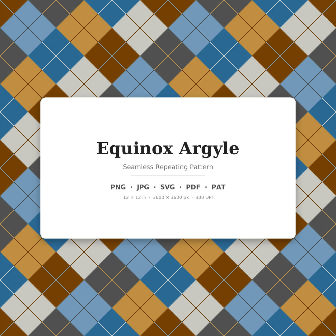Equinox Argyle Seamless Pattern | Multi-Color Fabric & Surface Design (Digital Download)