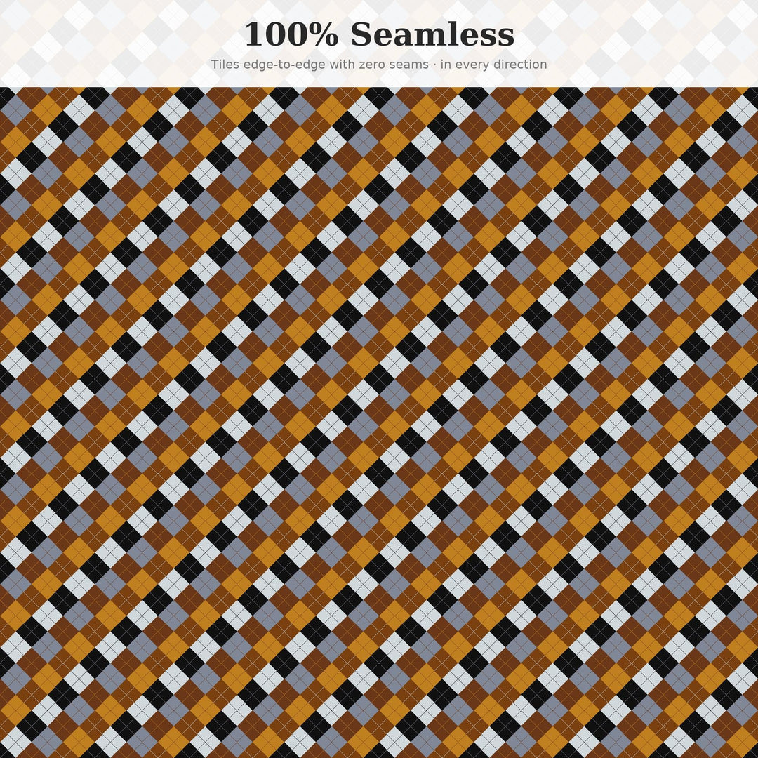 Espresso Martini Night Argyle Seamless Pattern | Digital Paper Download
