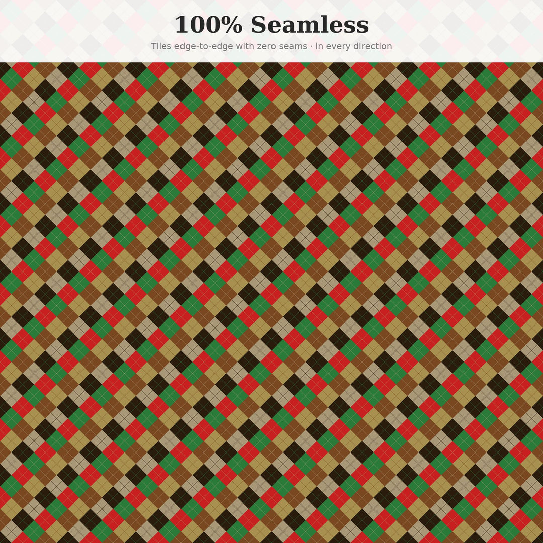 Ethiopian Argyle Seamless Pattern | Multi-Color Ethiopian Highlands Argyle | .png .jpg .svg .pdf .pat | Digital Paper