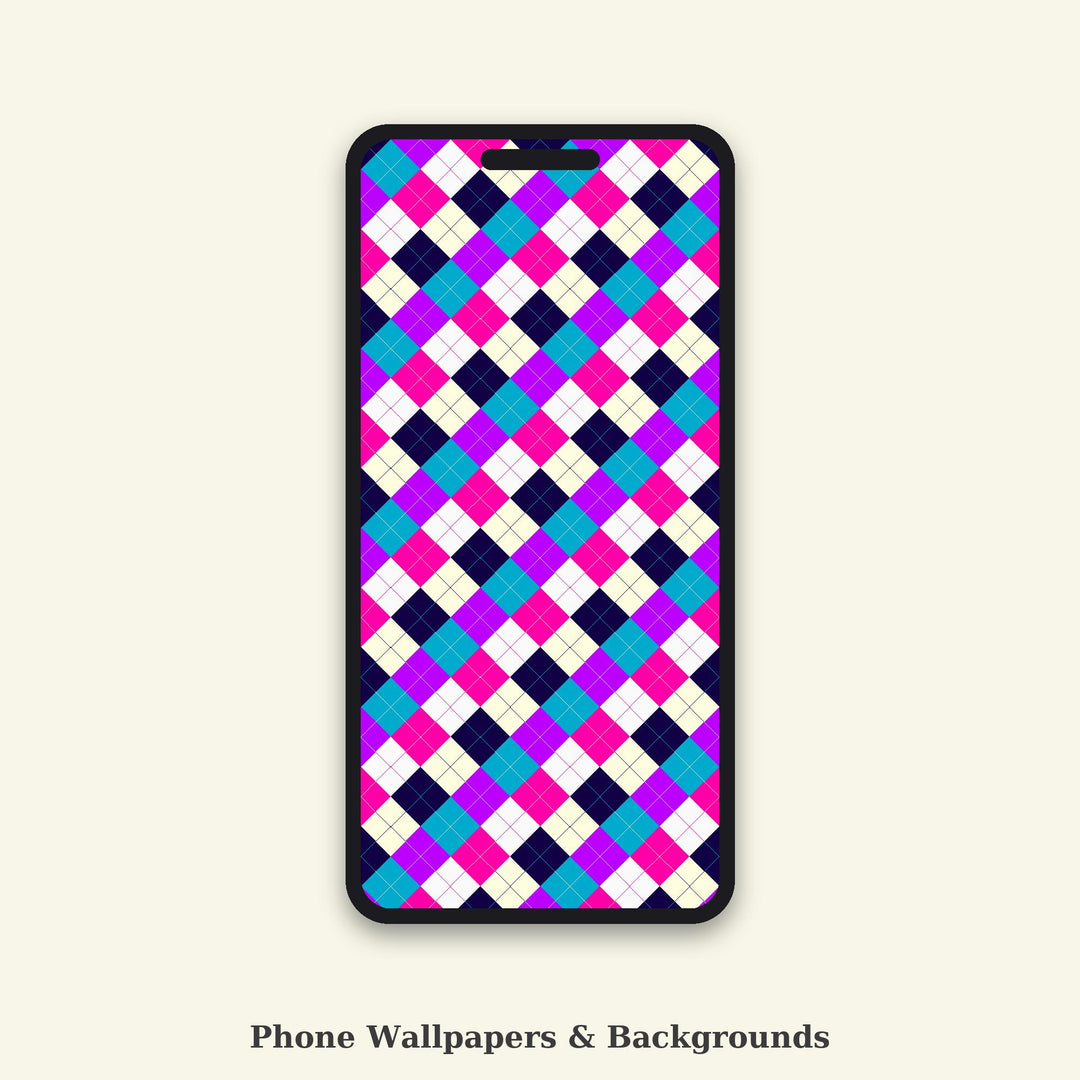 Euphoria Argyle Seamless Pattern | Multi-Color Fabric Design (Digital Download)