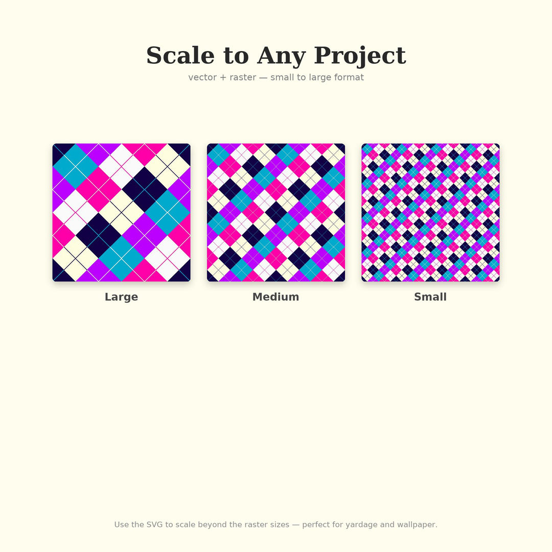 Euphoria Argyle Seamless Pattern | Multi-Color Fabric Design (Digital Download)