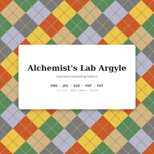 Alchemists Lab Argyle Digital Paper for Witchy Craft Projects, Seamless Mystic Diamond Grid for Fabric and Scrapbooking
