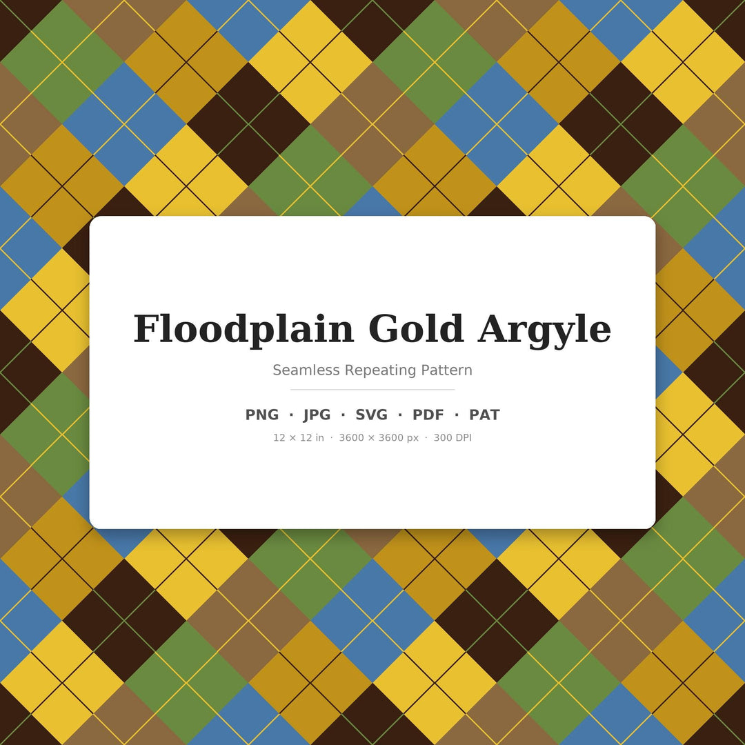 Floodplain Gold Argyle Seamless Pattern | Fabric & Surface Design (Digital Download)