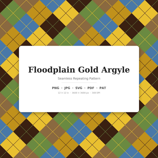 Floodplain Gold Argyle Seamless Pattern | Fabric & Surface Design (Digital Download)