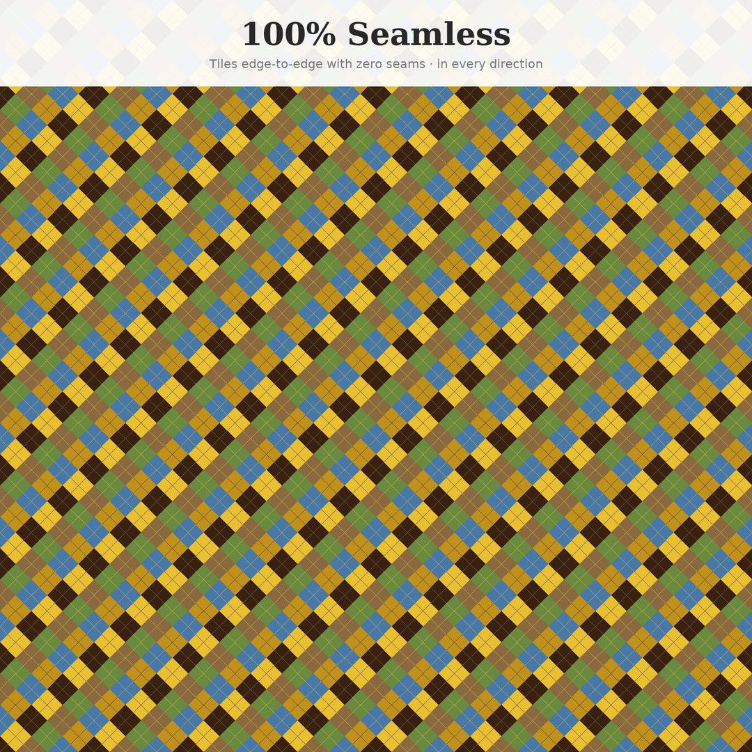 Floodplain Gold Argyle Seamless Pattern | Fabric & Surface Design (Digital Download)