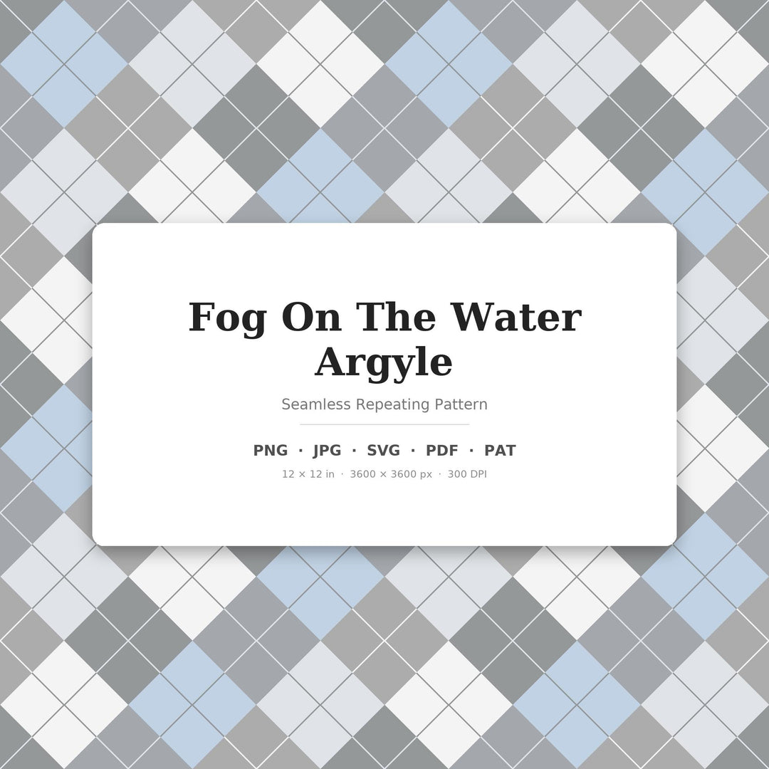 Fog On The Water Argyle Seamless Pattern | Fabric & Surface Design (Digital Download)
