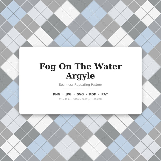 Fog On The Water Argyle Seamless Pattern | Fabric & Surface Design (Digital Download)