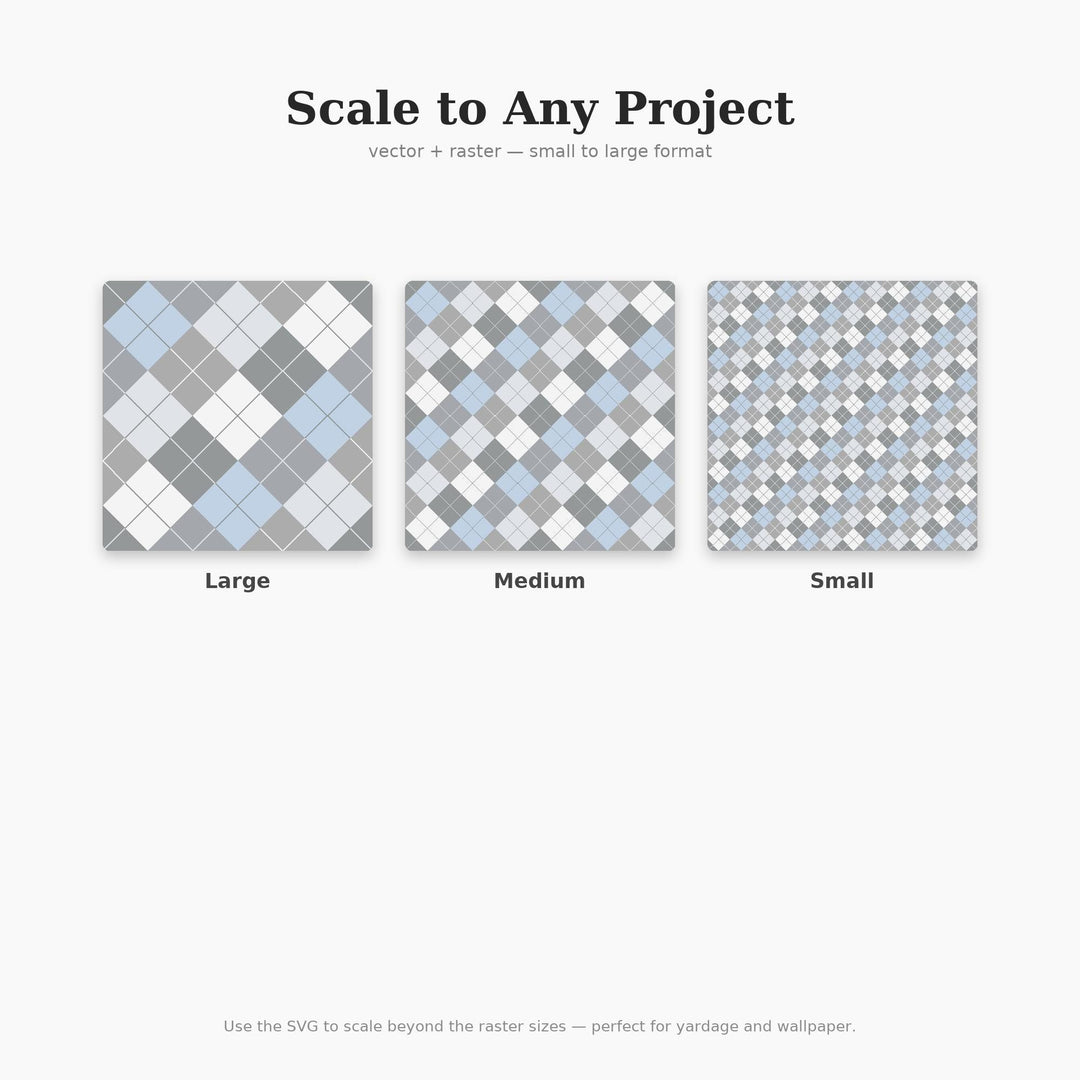 Fog On The Water Argyle Seamless Pattern | Fabric & Surface Design (Digital Download)