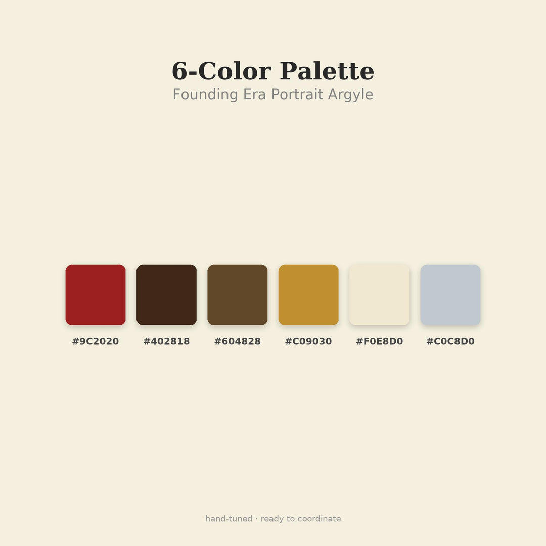 Founding Argyle Seamless Pattern | Multi-Color Founding Era Portrait Argyle | .png .jpg .svg .pdf .pat | Digital Paper