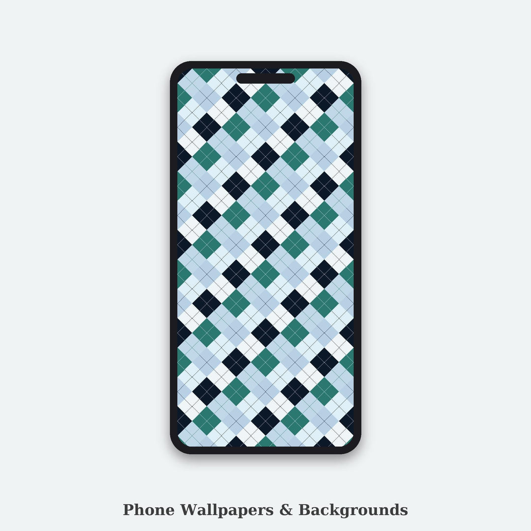 Frozen Lake Argyle Seamless Pattern | Multi-Color Fabric Design (Digital Download)