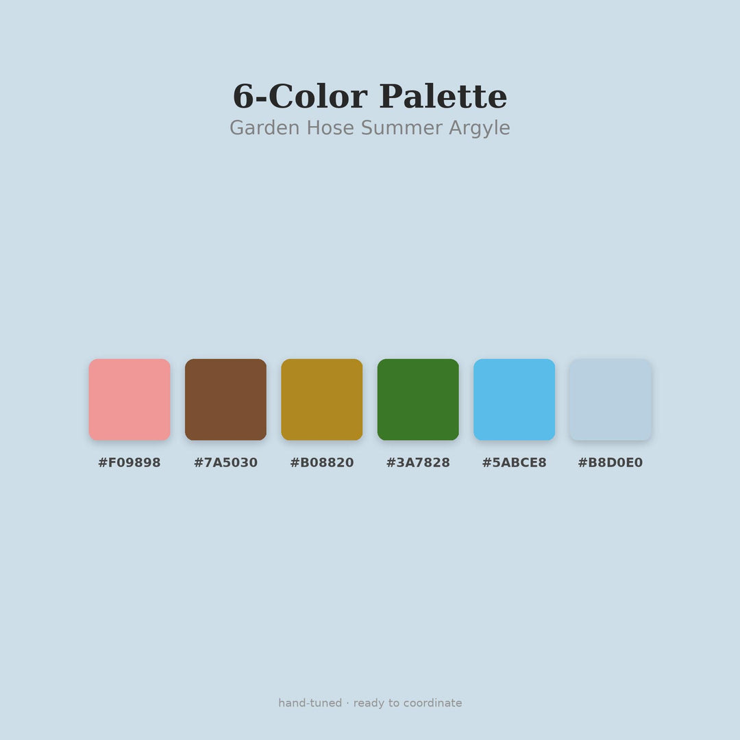 Garden Hose Summer Argyle Seamless Pattern | Fabric Surface Design (Digital Download)