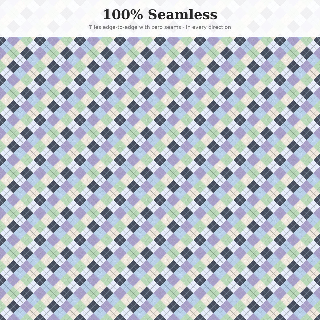 Ghost Argyle Seamless Pattern | Multi-Color Ghost Light Argyle | .png .jpg .svg .pdf .pat | Digital Paper | Fabric & Surface Design