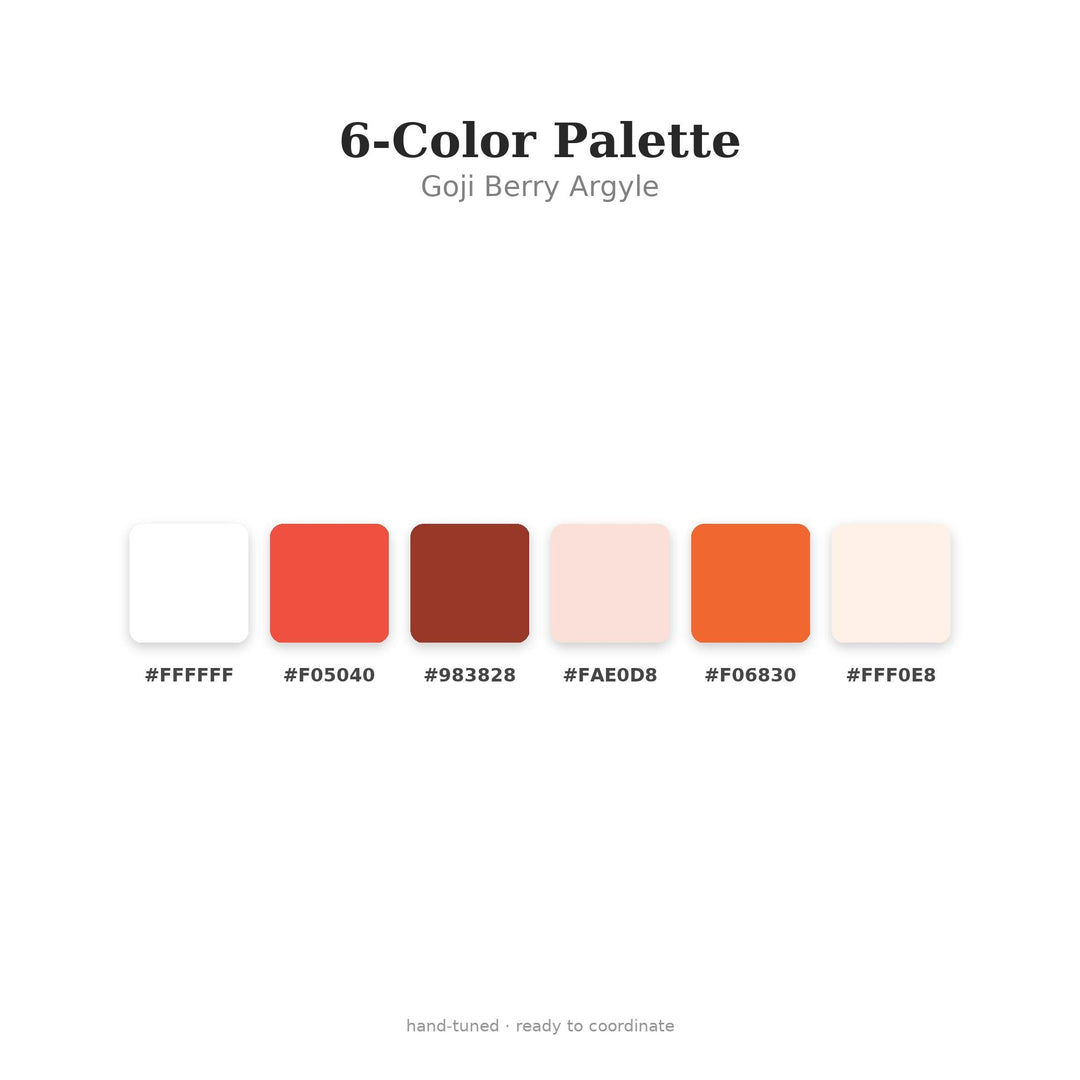 Goji Argyle Seamless Pattern | Multi-Color Goji Berry Argyle | .png .jpg .svg .pdf .pat | Digital Paper | Fabric & Surface Design
